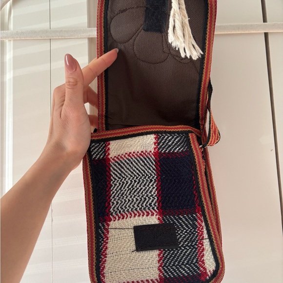 Woven Red Crossbody Bag with Decorative Knot - Picture 5 of 11